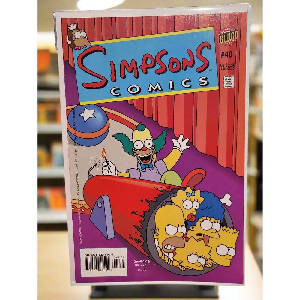 Simpsons Comics #40 (1998) Adventures Of Lard Lad Flip-Book Bongo Bart Homer NM